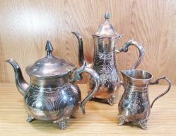 ViNTaGe AVRUPA GüMüŞ KaPLaMa ÇaY-KaHVe SERVİS TaKıMı..