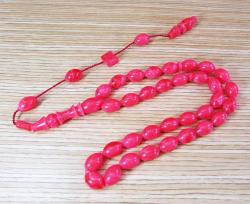 TaTLı NAR ÇİÇEĞİ SıKMa KEHRİBAR 33 Lük TESBİH..8x11mm OSMAN TURAN İmZaLı