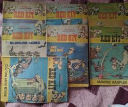 ÇOK BÜYÜK Dergi Boy 7 adet Red Kit Çizgi roman Toplu ANTİKA BULUNMASI ZOR ARŞİVLİK KOLEKSİYONLUK