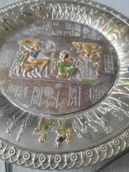 GÜMÜŞ KAPLAMA DUVAR TABAĞI ESKİ MISIR TEMALI