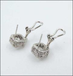 Vintage 925 Gümüş Orjinal JUDITH RIPKA Zirkon Taşlı Küpeler 0088