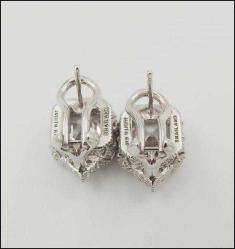 Vintage 925 Gümüş Orjinal JUDITH RIPKA Zirkon Taşlı Küpeler 0088