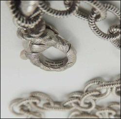 Vintage 925 Gümüş Orjinal JUDITH RIPKA Zirkon Taşlı Puffy Kalpli Zincir Kolye 0088