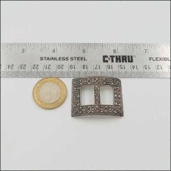 Antika Victorian Gerçek Gümüş Repousse Kabartma Çiçekli Kemer Tokası 0088