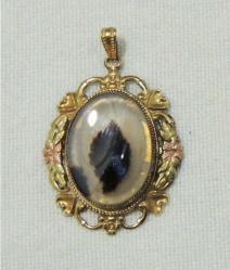 Antika Altın Dolgu Akik Taşlı Kolye Ucu 0003