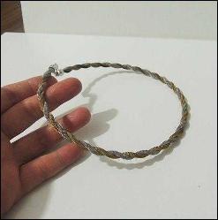 Vintage 925 Gümüş İki Renk Mesh Choker Kolye Özel Yapım 0056