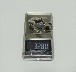 Vintage 925 Gümüş Doğaltaşlı Kalpli Bileklik Bilezik Thailand 0070