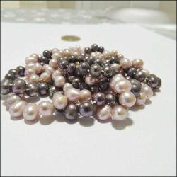 Vintage 14 Ayar ve 18 Ayar Altın Klipsli Peacock İnci ve Pembe İnci Kolye Bileklik Takım El yapımı  0065