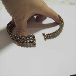 Retro Koyu Altın Rengi 3 Sıra Choker Kolye 0065