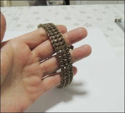 Retro Koyu Altın Rengi 3 Sıra Choker Kolye 0065