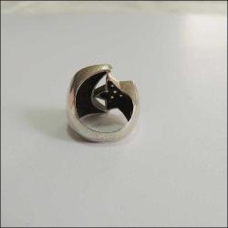 Vintage Özel Yapım 925 Gümüş Zirkon Taşlı Ayyıldız Yüzük 2 0095