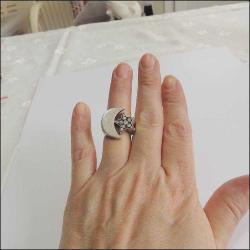 Vintage Özel Yapım 925 Gümüş Zirkon Taşlı Ayyıldız Yüzük 2 0095