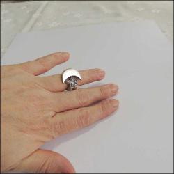 Vintage Özel Yapım 925 Gümüş Zirkon Taşlı Ayyıldız Yüzük 2 0095