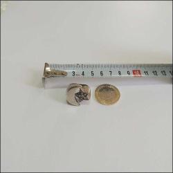 Vintage Özel Yapım 925 Gümüş Zirkon Taşlı Ayyıldız Yüzük 2 0095