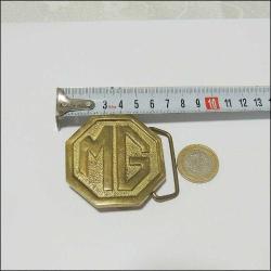 Retro Döküm Pirinç Ağır M G Kemer Tokası 0064