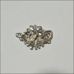 Vintage Gümüş Kaplama Jade Taşlı Dragon Kolye Ucu Uzakdoğu 0064