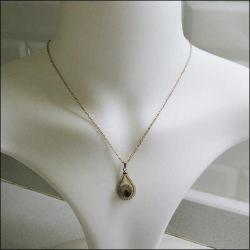 Antika 12K Altın Dolgu Akik Taşlı Kolye Amerika 0017