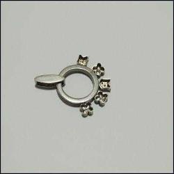 Vintage 925 Gümüş Zirkon Taşlı Hareketli Kolye Ucu   0063