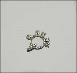 Vintage 925 Gümüş Zirkon Taşlı Hareketli Kolye Ucu   0063