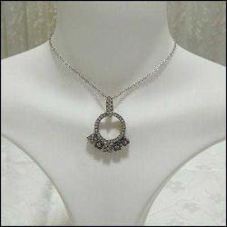 Vintage 925 Gümüş Zirkon Taşlı Hareketli Kolye Ucu   0063