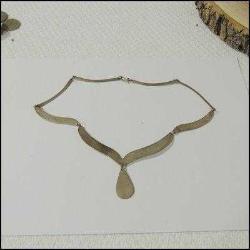 Retro Alpaka Üzeri Turkuaz Kakma El yapımı Kolye Meksika 0062