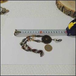 Vintage Bakır Ton Taşlı Kolye   0062