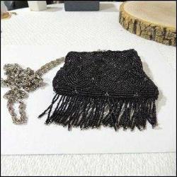 Retro El yapımı  Boncuk İşleme Küçük bayan Çantası La Regale   0062