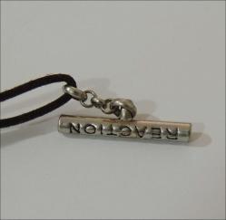 Vintage KENNETH COLE Gümüş Ton Metal Taşlı Deri Kordonlu Bileklik   0062