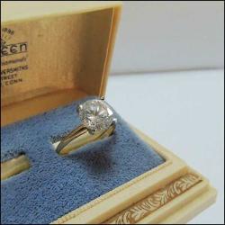 Retro 10 Ayar Altın Zirkon Taşlı Tektaş Yüzük Ölçü 17 0056