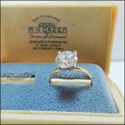 Retro 10 Ayar Altın Zirkon Taşlı Tektaş Yüzük Ölçü 17 0056