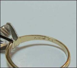 Retro 10 Ayar Altın Zirkon Taşlı Tektaş Yüzük Ölçü 17 0056