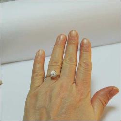 Retro 10 Ayar Altın Zirkon Taşlı Tektaş Yüzük Ölçü 17 0056