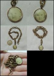 Antika Altın Dolgu Bebek Foto Cep Saati Kösteği 0026