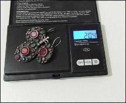 Vintage 925 Gümüş Yakut ve Zümrüt Taşlı Kolye Ucu ve Küpeler Takım   0052