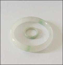 Antika Jadeite Jade Yeşim Taşı Bilezik ve Yüzük Takım El Yapımı Elde Oyma Çin 0041
