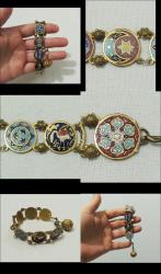 Antika 1867 Paris Fuarı İslami Mineli Bilezik 0013