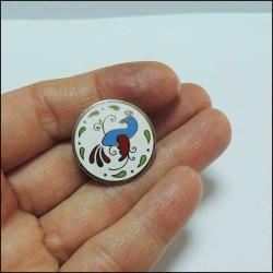 Vintage Klipsli Mineli Kuşlar Yuvarlak Küpeler