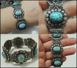 Antika Gümüş Telkari El yapımı Scarab Bilezik Mısır 0024