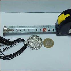 Vintage GWE Designer 925 Gümüş Zirkon Taşlı Yuvarlak Kolye Ucu