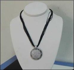 Vintage GWE Designer 925 Gümüş Zirkon Taşlı Yuvarlak Kolye Ucu