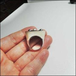 Vintage 925 Ayar Gümüş Beyaz Mineli Kristal Taşlı Paisley Yüzük Ölçü 9  0053