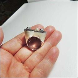 Vintage 925 Ayar Gümüş Beyaz Mineli Kristal Taşlı Paisley Yüzük Ölçü 9  0053