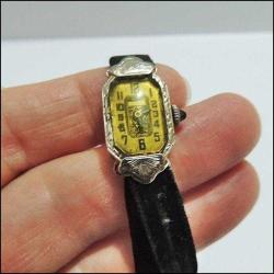 Antika 14K 14 Ayar Beyaz Altın DİDİSHEİM SWİSS Bayan Kol Saati 0048