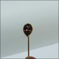 Antika 14K 14 Ayar Altın Afrika Menekşesi Ametist Taşlı Yaka İğnesi Stickpin