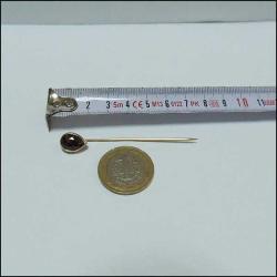 Antika 14K 14 Ayar Altın Afrika Menekşesi Ametist Taşlı Yaka İğnesi Stickpin