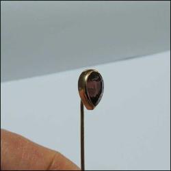 Antika 14K 14 Ayar Altın Afrika Menekşesi Ametist Taşlı Yaka İğnesi Stickpin