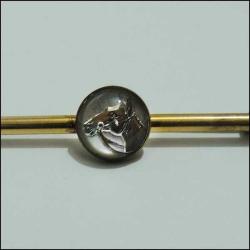 Retro Altın Kaplama Camaltı At Başı Broş İğne 0047