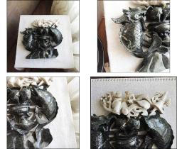 Retro 1950ler El Yapımı  İki Renk Dushan Jade Yeşim Taşı İyi Şans Tılsımı Büyük Figürin Biblo ÇİN