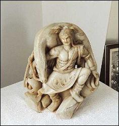 Retro 1950ler Elde Oyma Artist İmzalı Shoushan Taşı Savaşçı ve Dragon Figürin Biblo El Yapımı  Çin