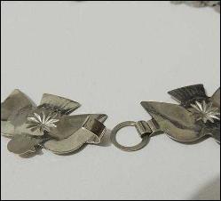Vintage Gümüş Renk Metal Kuşlar Concho Kemer Amerika
